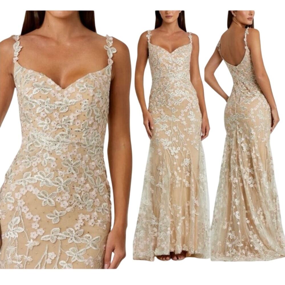 MAC DUGGAL 67492 Floral Embroidered Corset Bodice Gown Sz 20 New w/ Tag $798 SOO